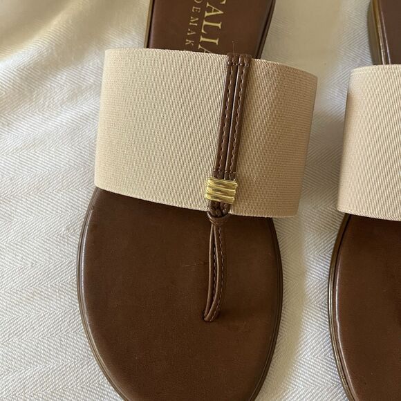 Italian Shoemakers Asher Thong Flip Flop Sandal Size‎ 7 Beige Elastic Band, NEW - Picture 2 of 11